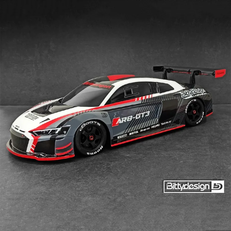 BittyDesign 1/7 AR8-GT3 هيكل سيارة RC شفاف مع شارات، يناسب مخالفة Arrma وملحقات سيارة سباق F1 Rc بلا حدود