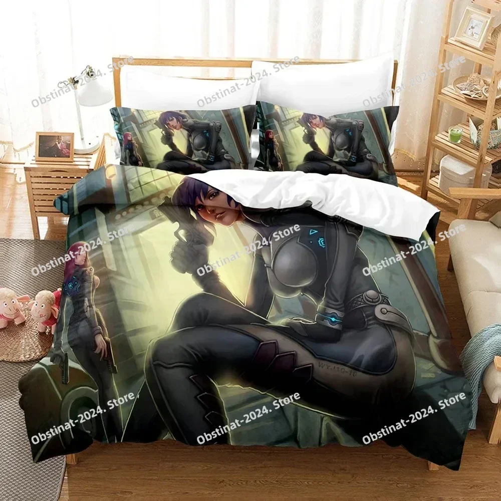 

Anime Ghost in the Shell Bedding Set Printed Bed Set With Pillowcase Bed Duvet Cover Soft Single Double Queen Super King Size
