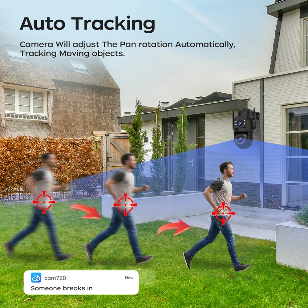 Jooah 4K 8MP Outdoor Surveillance Camera Dual Lens 5G Wifi IP Camera HD Full Color Night Vision CCTV Video Home Security Cameras