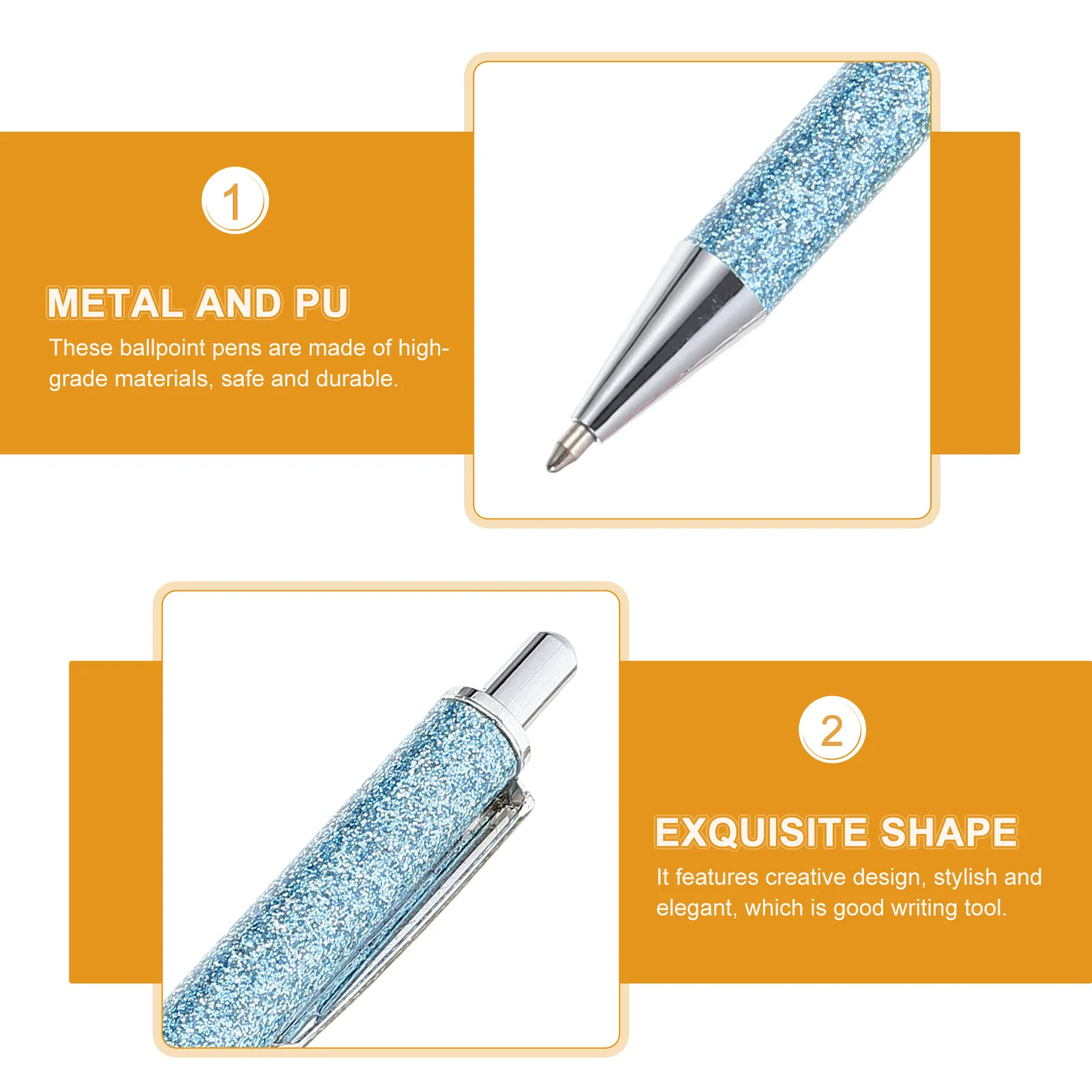 

4Pcs Metal Writing Pens Press Type Ballpoint Pens Multi-Use Advertising Business Sign Pen Advertising Ballpoint Pen