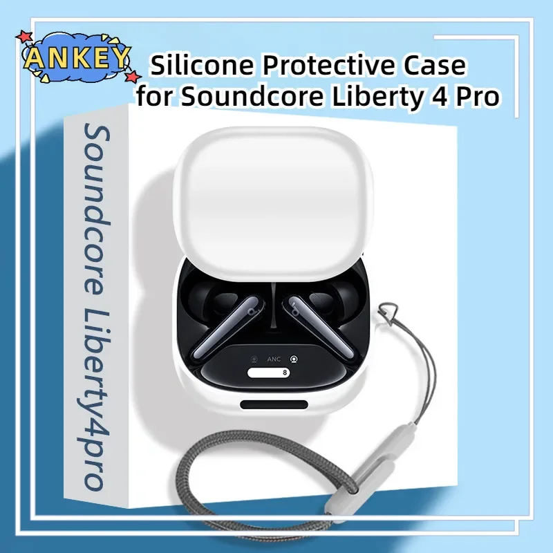 Case for Anker Soundcore Liberty 4 Pro Protective Nylon Lanyard Soft Cover Liberty4Pro Shells Sleeve Hand Rope Strap Accessories