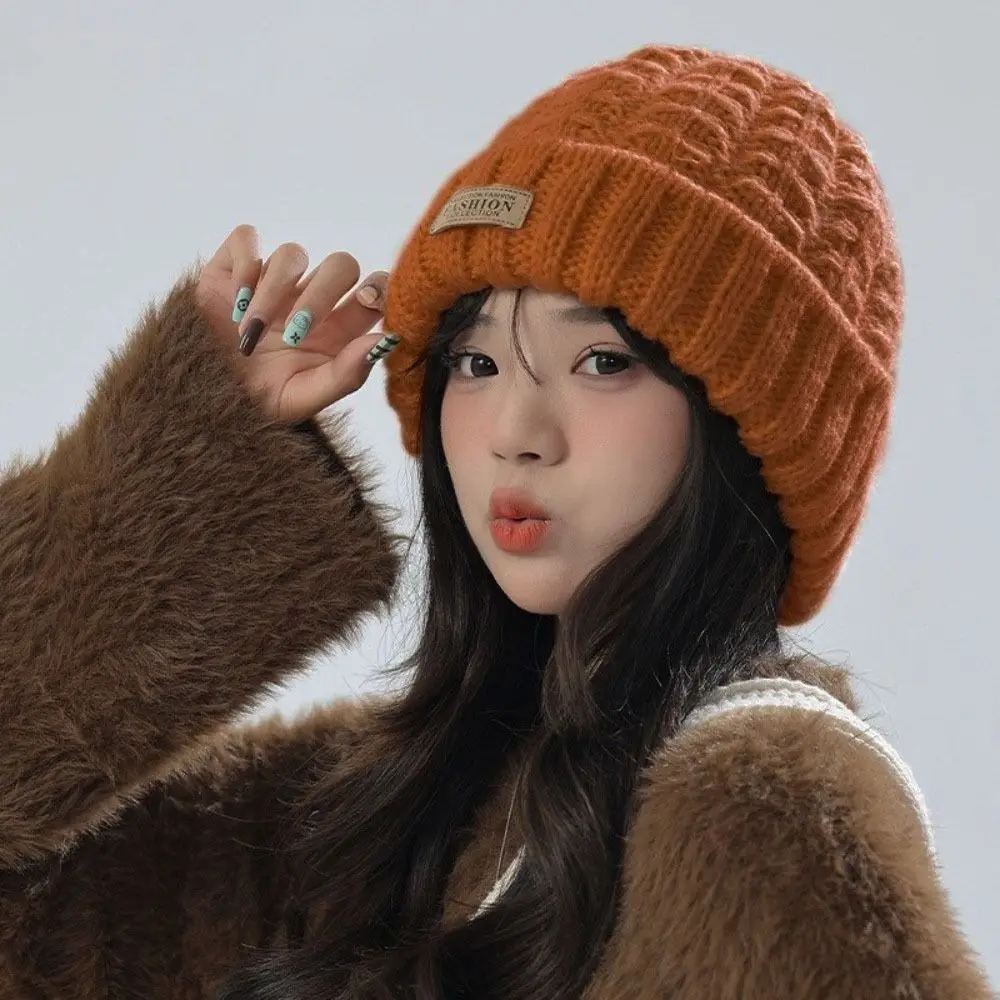 Gorro de punto a prueba de viento para parejas, bufanda gruesa de estilo coreano, conjunto de gorro protector para el cuello, bufanda cálida suave Simple, 2 uds.
