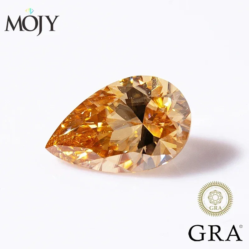 

MOJY Pear Cut 0.3~6.0ct Colored Loose Moissanite Stone Gemstones for DIY Ring with GRA Certificate Fine Jewelry Accessories