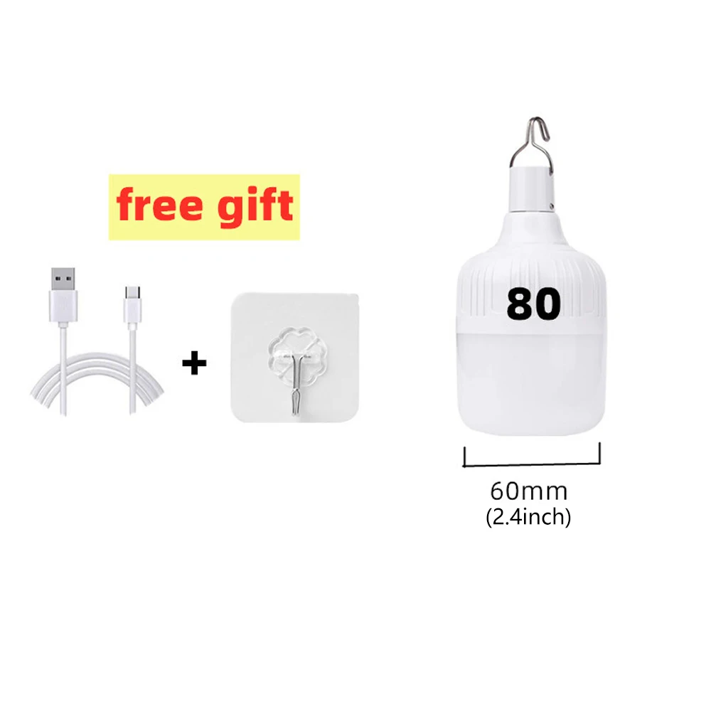 Draagbare Outdoor BBQ Camping Lights USB Oplaadbare lamp LED Noodlamp Haak High Power Tenten Lantaarn Nachtlampjes Lamp