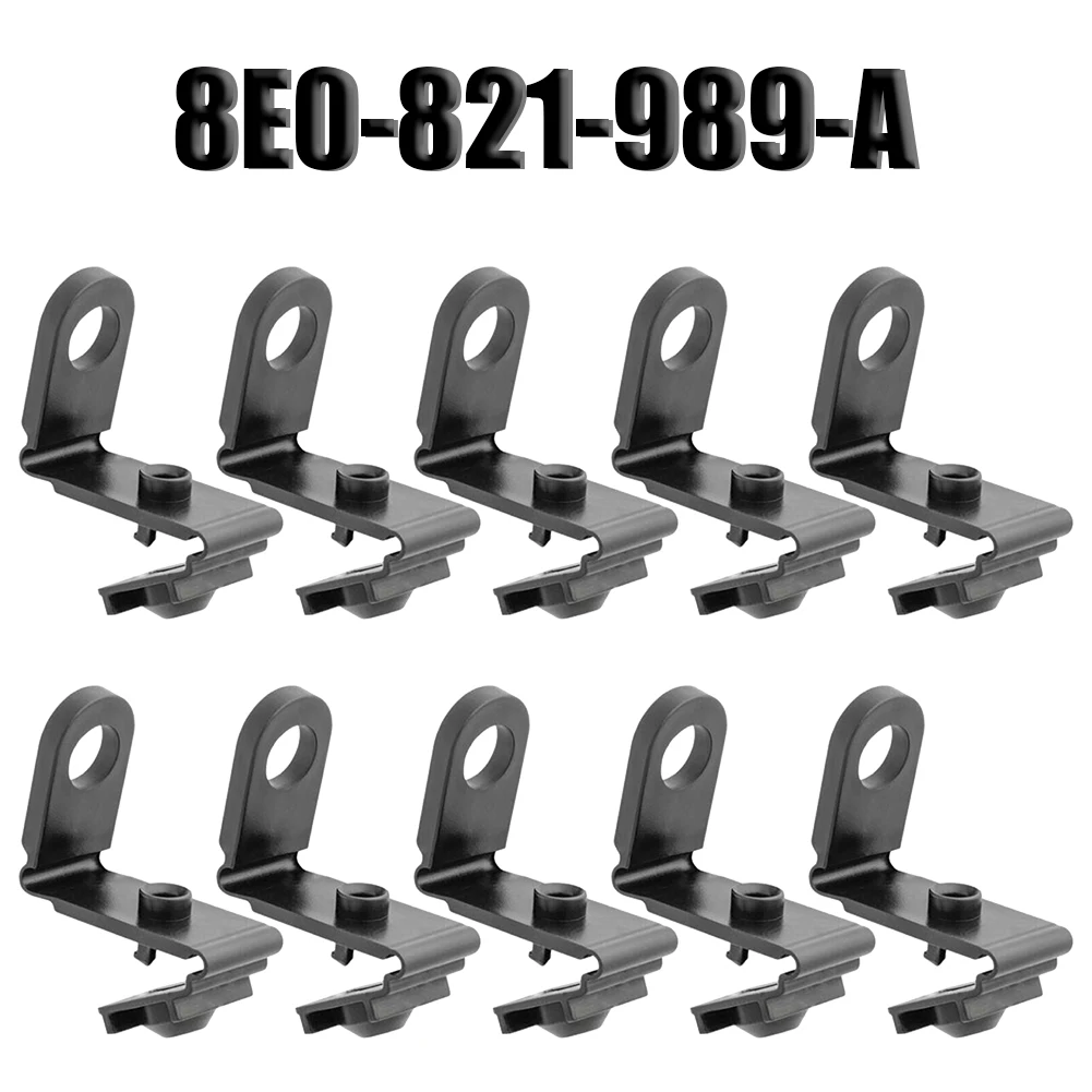 10pcs Accessories 8E0821989-A 8E0-821-989-A Fender Apron Retainer Clips Black Front/Rear/Left/Right Mud Flap/ Nylon Washable