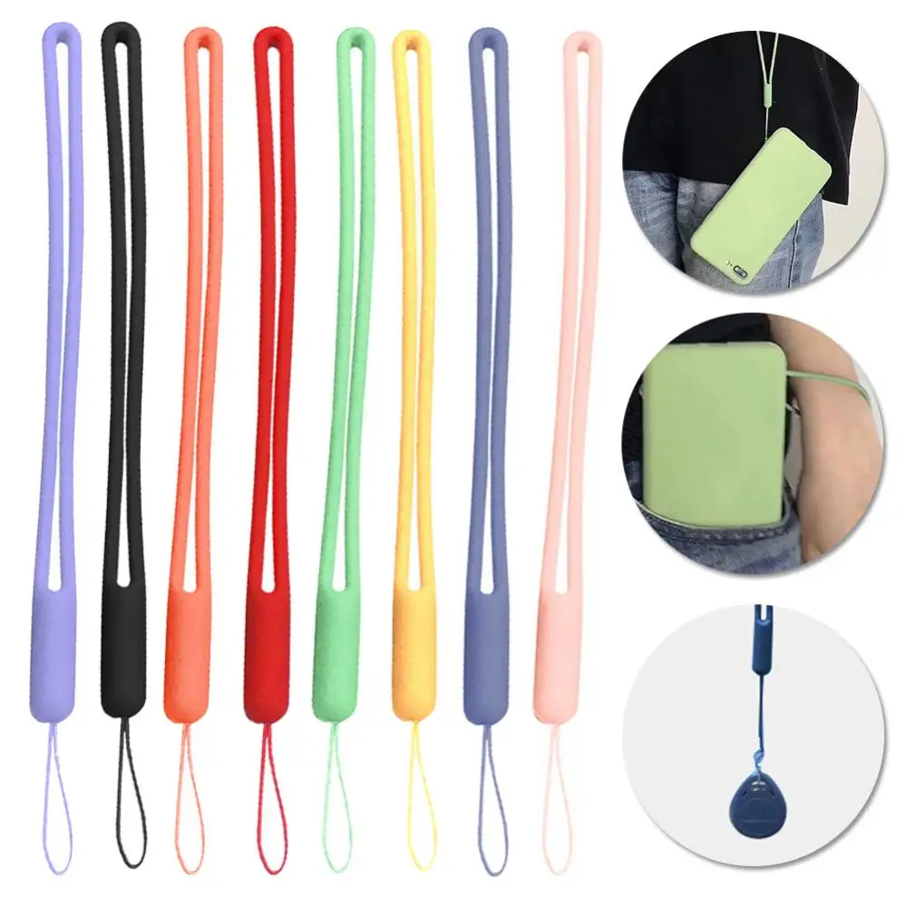 Cordón de cuerda colgante de silicona multifuncional, 1 piezas, funda de teléfono móvil líquida, correa para llavero, disco en U