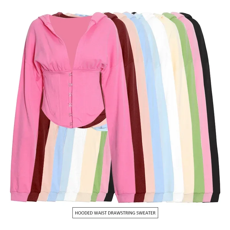 

Casual Streetwear Classical Solid Plain Color Wholesale Spring Fall Winter Tops Sweatshirts Fashion Sweatshirts Women Hoodie