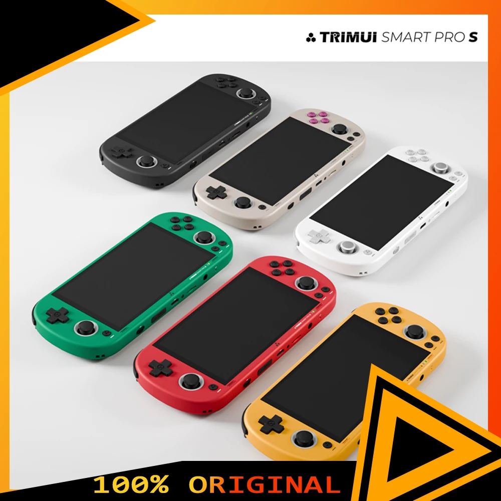 Trimui Smart Pro S Handheld Game Console 4.96'' IPS Screen Linux System Joystick RGB Lighting Smartpros Retro Video Game Gift