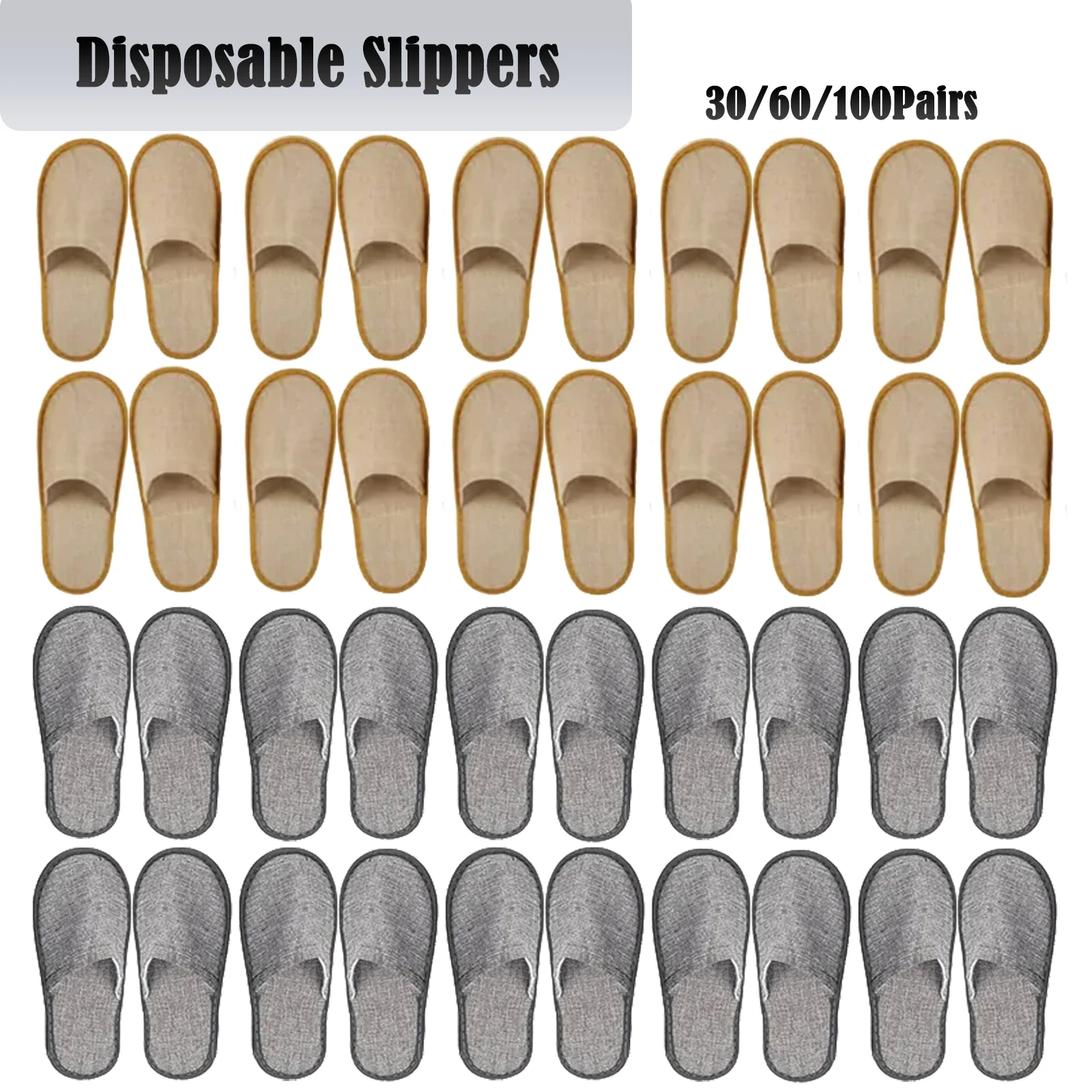 Disposable Guest Slipper Closed Toe Anti Slip Hotel Slipper Household Linen Slippers Spa Party Slippers Women Men Unisex Slipper