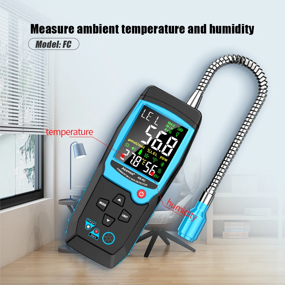 Aicevoos Combustible Gas Leak Detector Flammable Gas Methane Natural Gas Tester Sound Light Alarm Meter Leak Location Determine