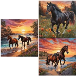 5D DIY Full Round Drill Diamond Painting Fine Horse Kit Home Decor Art Craft