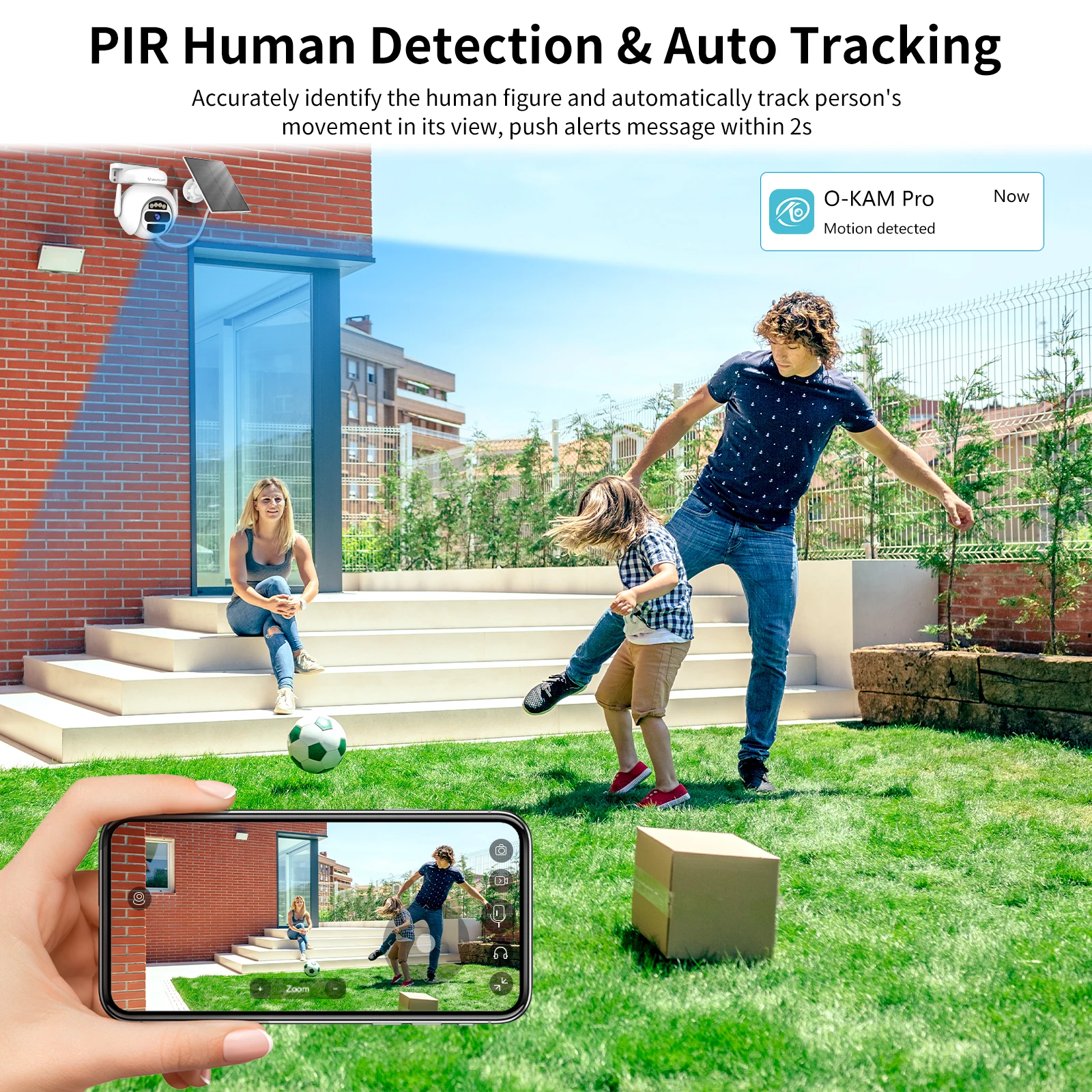 كاميرات أمان Vstarcam 2K 3MP تعمل بالطاقة الشمسية، بطارية خارجية لاسلكية، مقاومة للماء IP66، كشف الإنسان PIR، صوت ثنائي الاتجاه