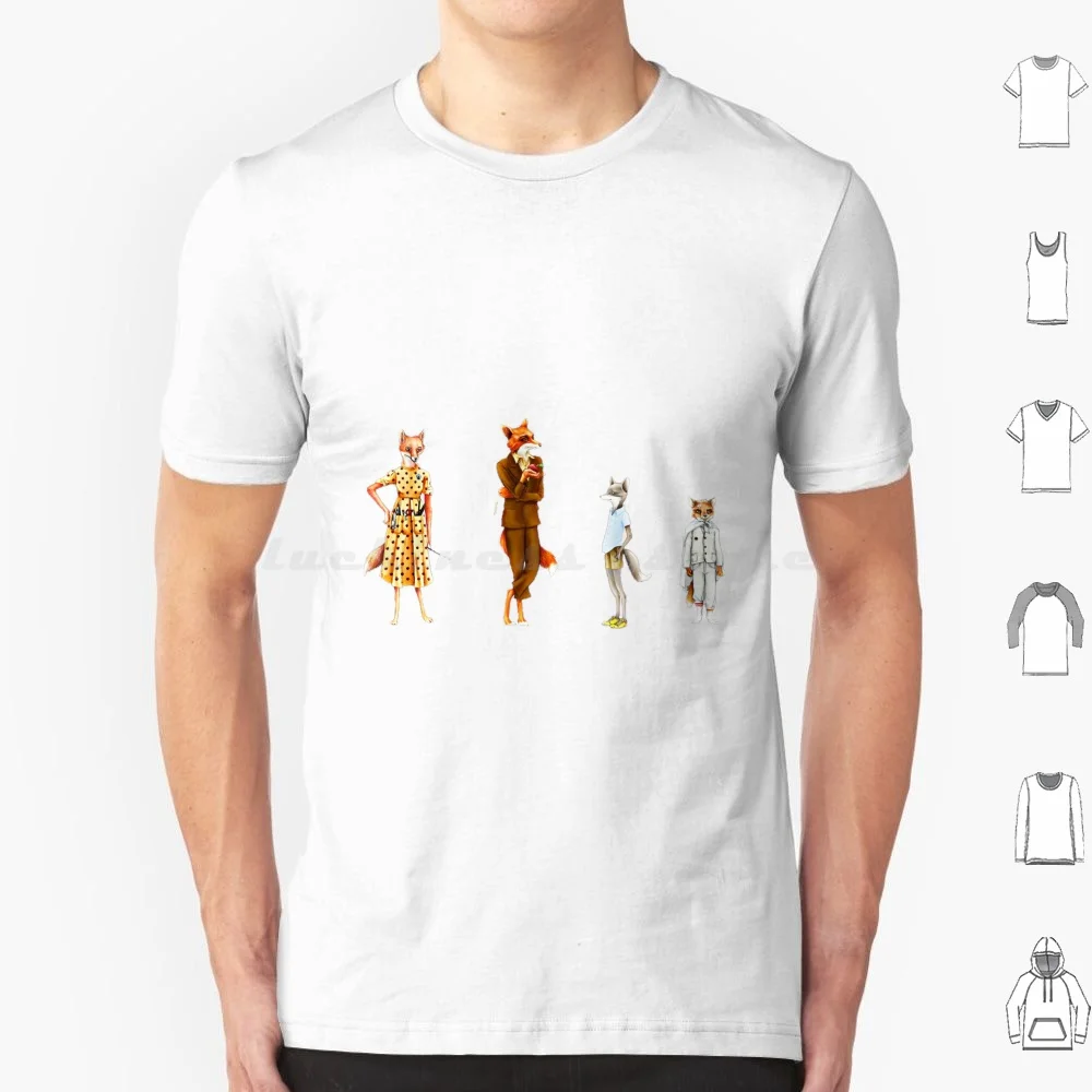 Fantastic Mr Fox Stickers T Shirt Big Size 100% Cotton Fantastic Mr Fox Wes Anderson Fox Mr Fox Ash Fantastic Movie Roald Dahl