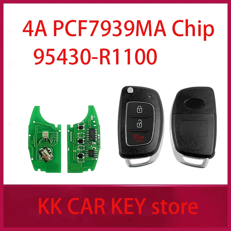 4A PCF7939MA Chip 433Mhz Aftermarket Flip Remote Fob  FCC 95430-R1100 SY5AERGE04 For Hyundai HB20 2019-2022
