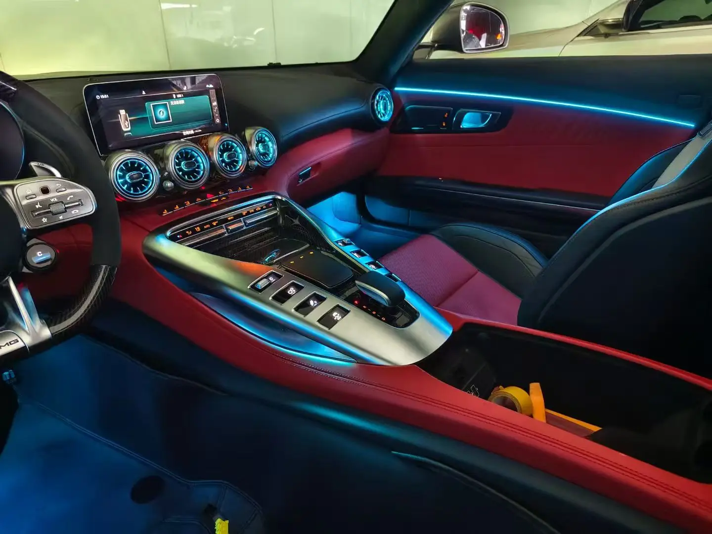 Icarsin W290 الضوء المحيط لمرسيدس AMG GT 43/53/63 2015-2018 إضاءة LED داخلية ترقية ملحقات فتحة التهوية التوربينية #3