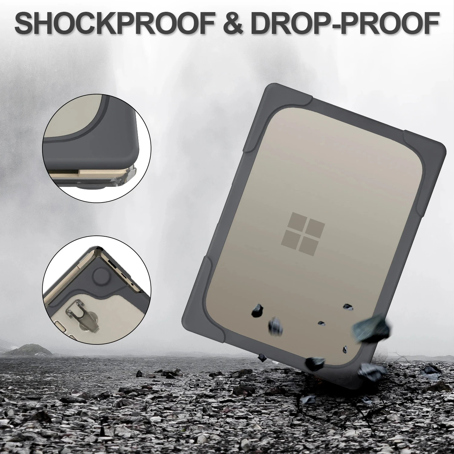 Imagem -06 - Tpu Silicone Case para Microsoft Surface Laptop 13.5 15 Polegada Suporte Capa Laptop go 12.4 Case Dissipação por Calor Bracket Shell