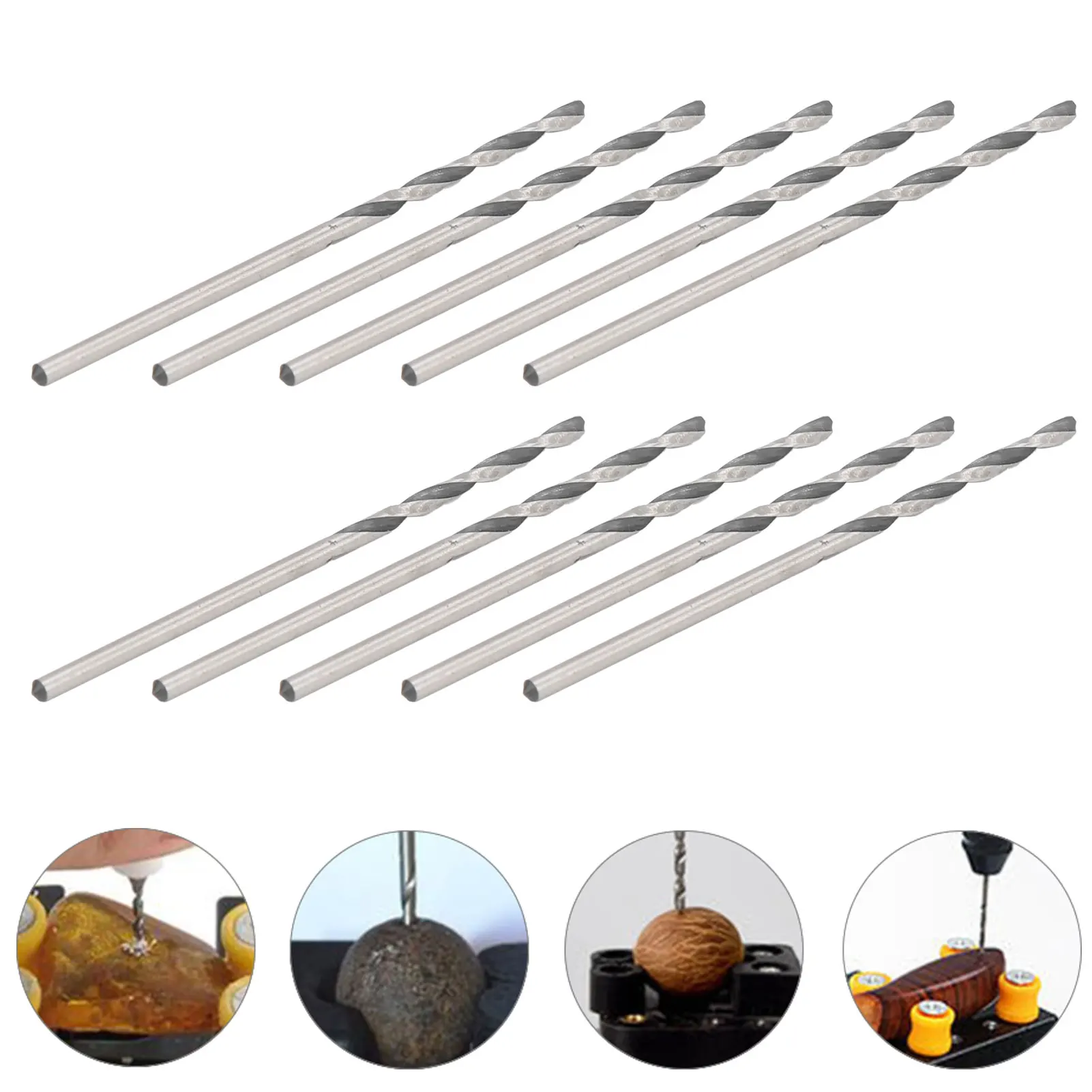 10 шт., спиральные сверла с прямым хвостовиком для ювелирных изделий, бусины, перфораторы, 1,6 мм, спиральные сверла с прямым хвостовиком, сверла