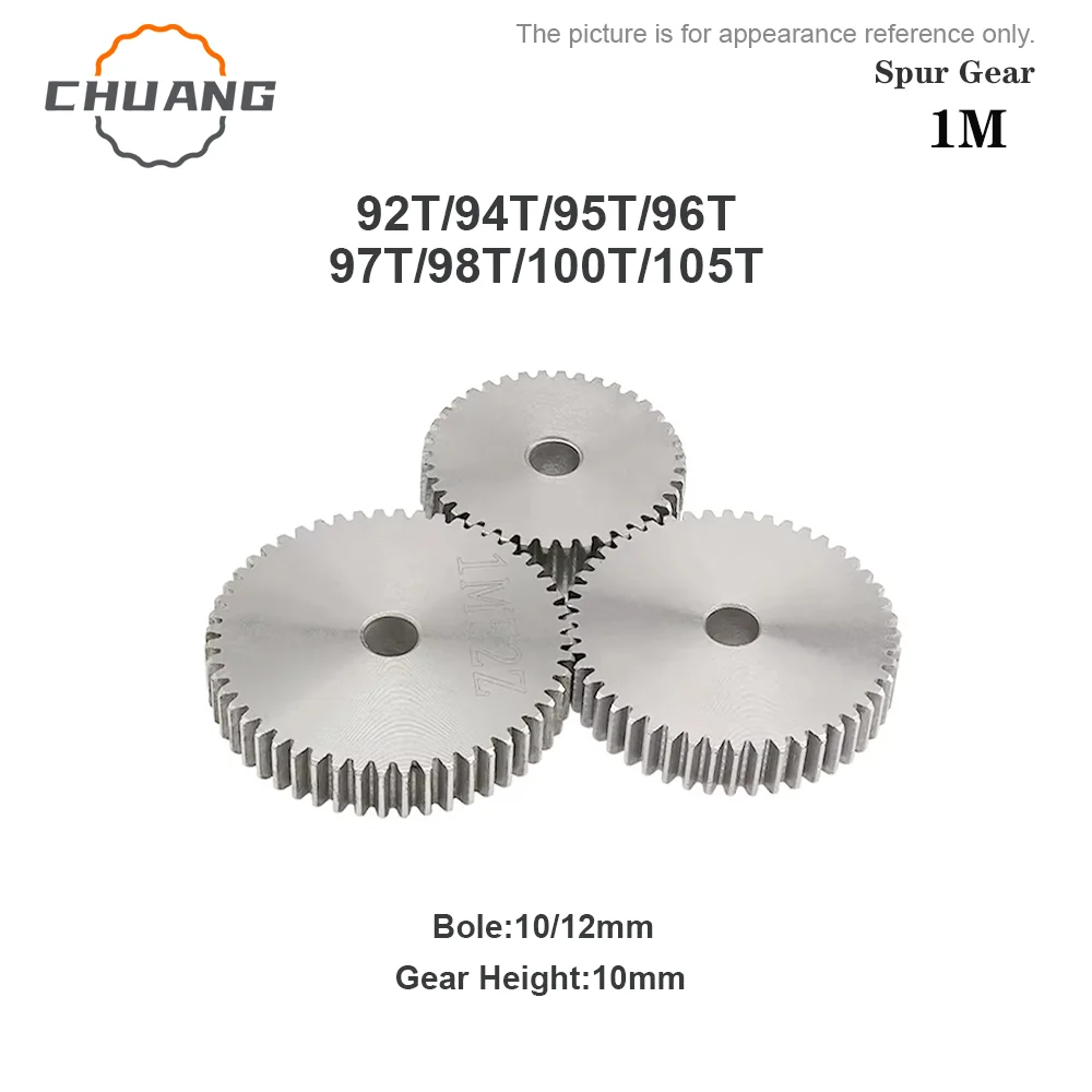 

1 M Spur Gear 92T/94T/95T/96T/97T/98T/100T/105Teeth SC45# Carbon Steel Material Cylindrical Gear Transmission Accessories 1 M