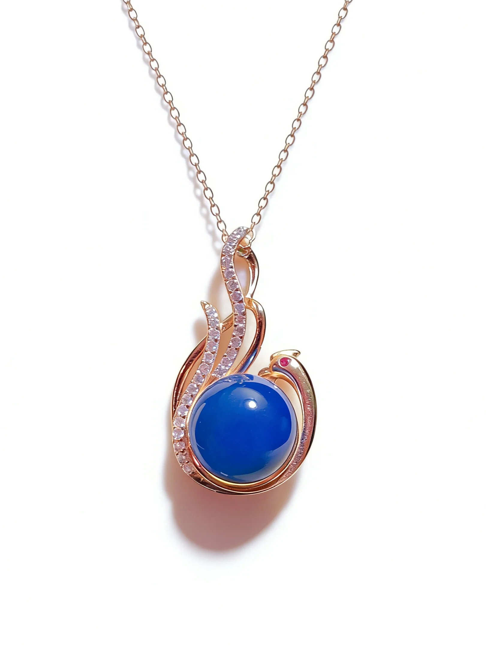 

Natural Mexican Blue Amber Pendant Sterling Silver Phoenix Handmade Jewelry Gift for Women 12mm Blue Amber Bead