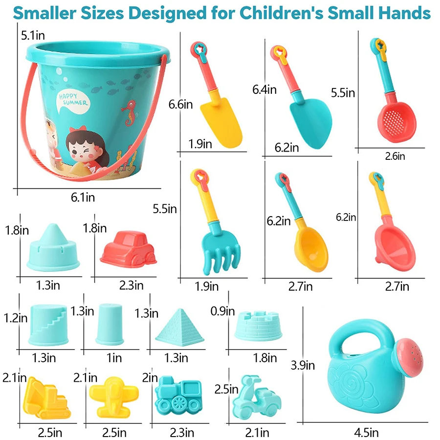ชุดของเล่นทรายชายหาด 18 ชิ้น, พลาสติกทนทาน, ชุดเกมชายหาดสระว่ายน้ําฤดูร้อน, เครื่องมือเล่นทรายกลางแจ้งสําหรับเด็กชายและเด็กหญิง