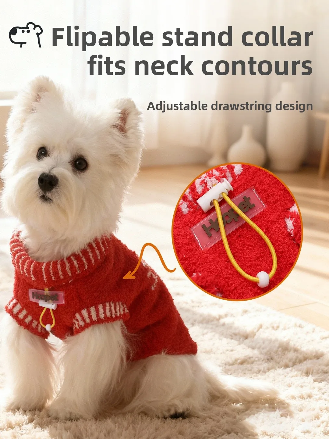 Cisas Warmth Dog Sweater Small Dog West Highland Bichon Puppy  Vest Winter Thermal Pet Sweater Casual Sle f Flann...