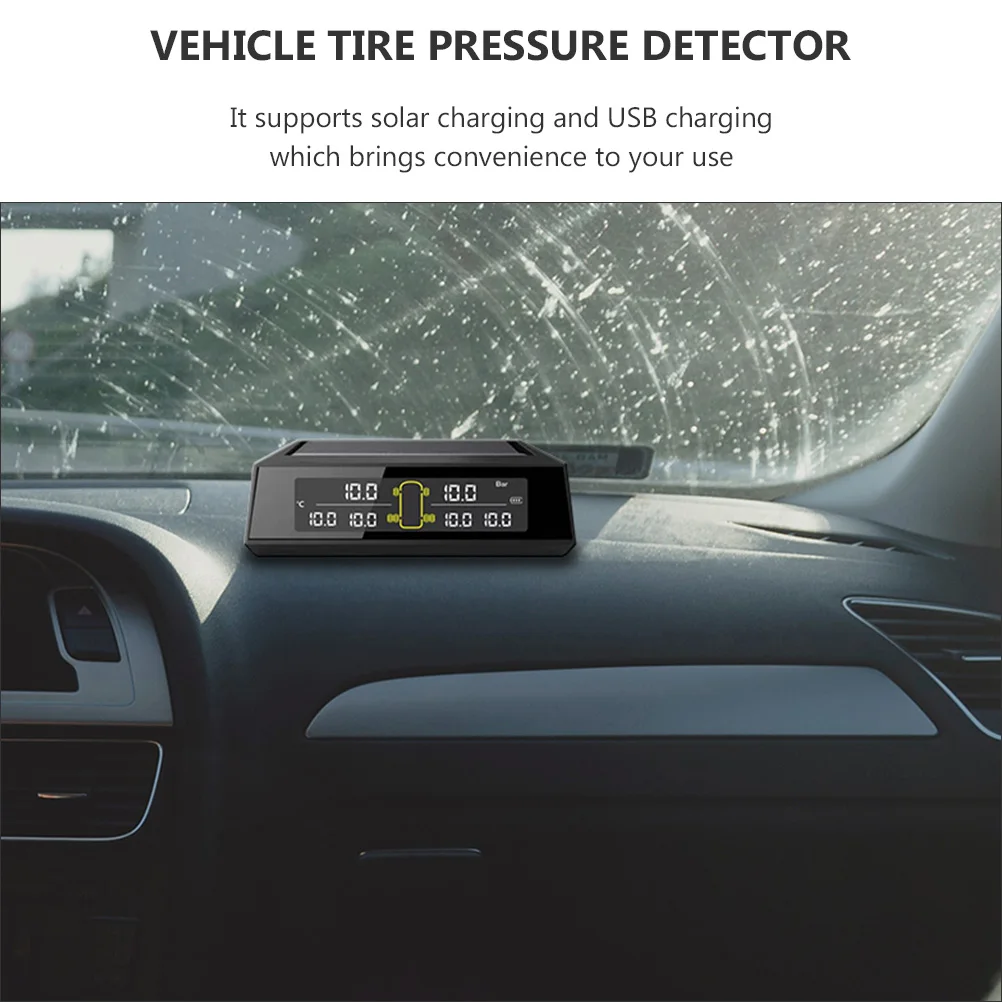 

6 Monitoring Vehicle Tire Pressure ABS Copper Electronic Iron for RV Bus Truck 6 Sensors Solar USB Charging Smart Chip