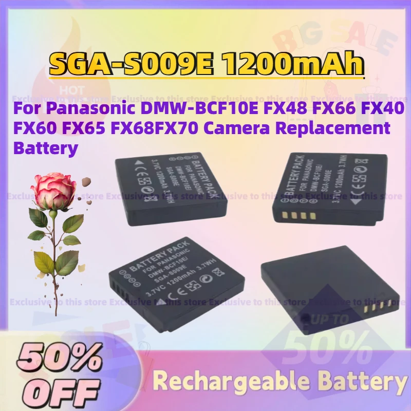 

In Stock SGA-S009E 1200mAh 3.7V Battery for Panasonic DMW-BCF10E FX48 FX66 FX40 FX60 FX65 FX68FX70 Camera Replacement Battery