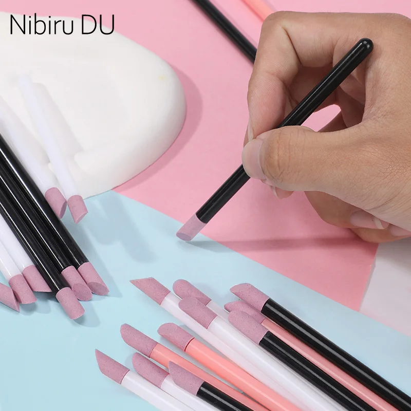 Quartz Scrub Nail File Cuticle Remover Lightweight Portable Manicure Stick Dead Skin Remover 5/1PCS Nail Care Accessory Tool