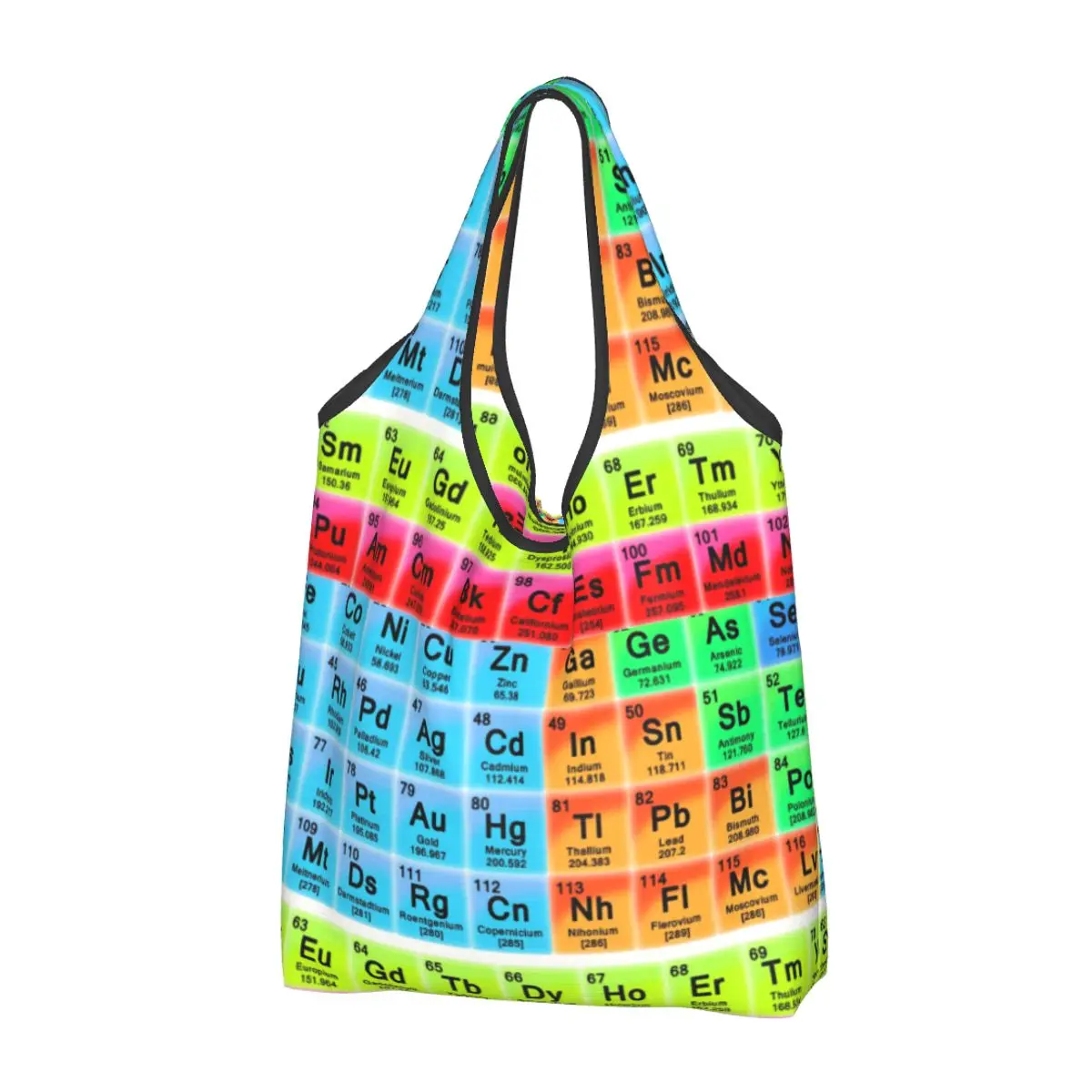 Custom Elements Periodic Table Shopping Bags Women Portable Big Capacity Grocery Science Chemistry Chemical Shopper Tote Bags