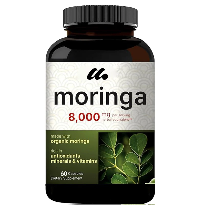 

Moringa Capsules, Organic Made from Moringa Powder | Green Superfood, Skin Health, and Immune Support