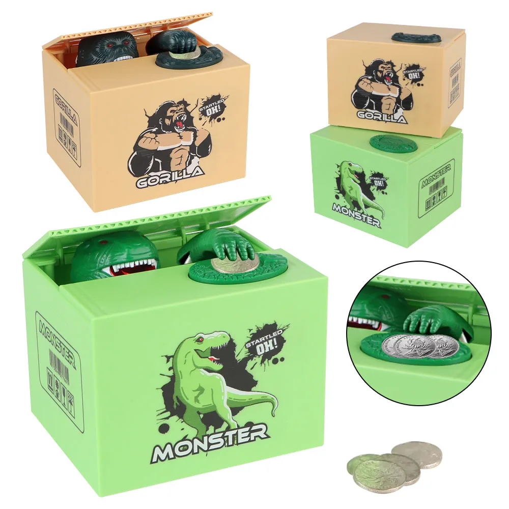 Kinder Geschenk Elektronische Geld Sparen Box Automatisierte Münze Bank Stehlen Spardose mit Musik Münze Sparschwein Action Figur Spielzeug