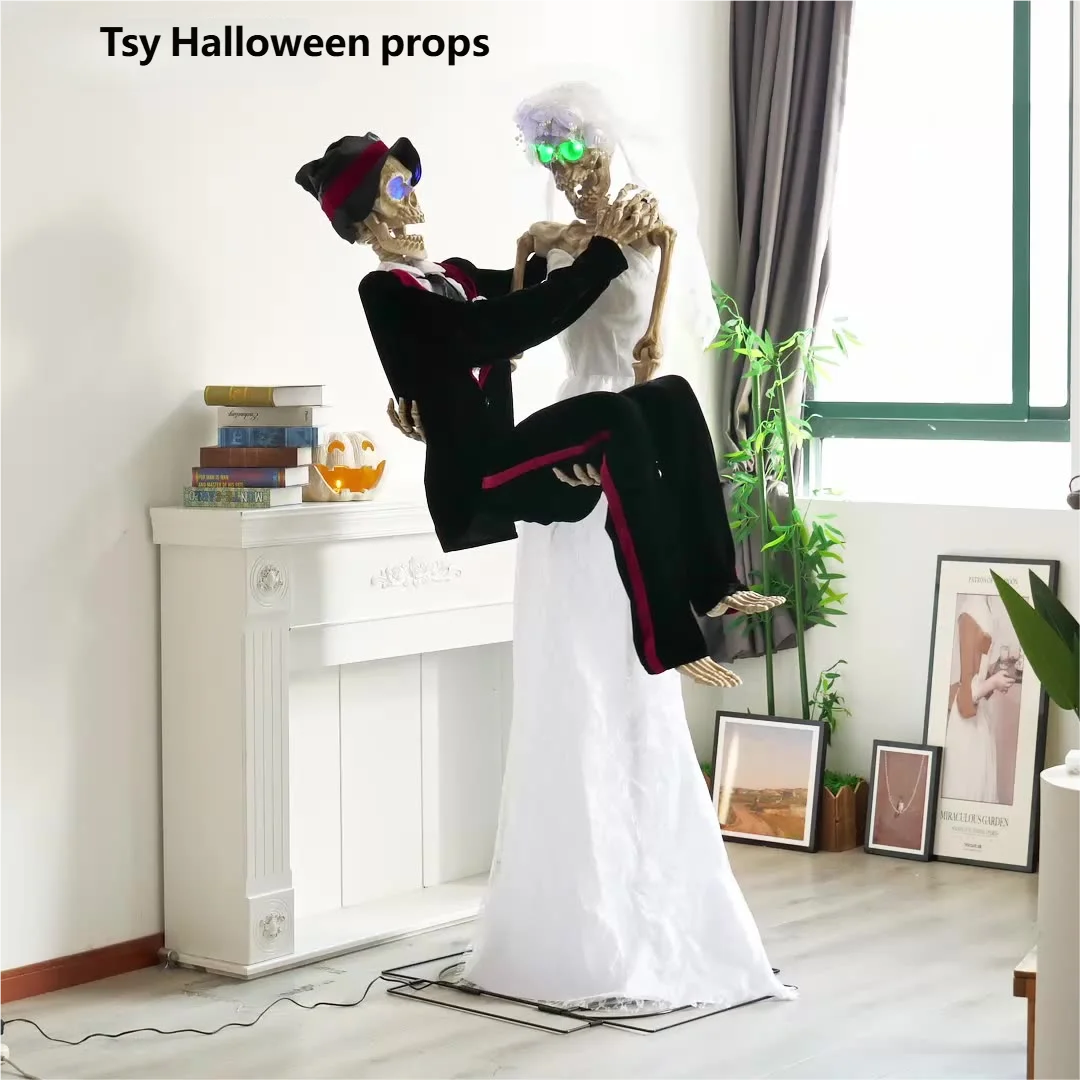electric decorations Halloween amusement park haunted house induction skeleton bride voice-activated animation decorative props