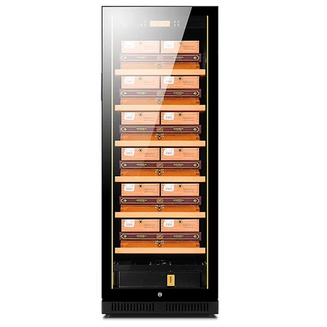 1200 Pcs Compressor Cigar Cabinet Humidor for Professional Tobacco Cooler Case Electric Storage Display Box with Lock