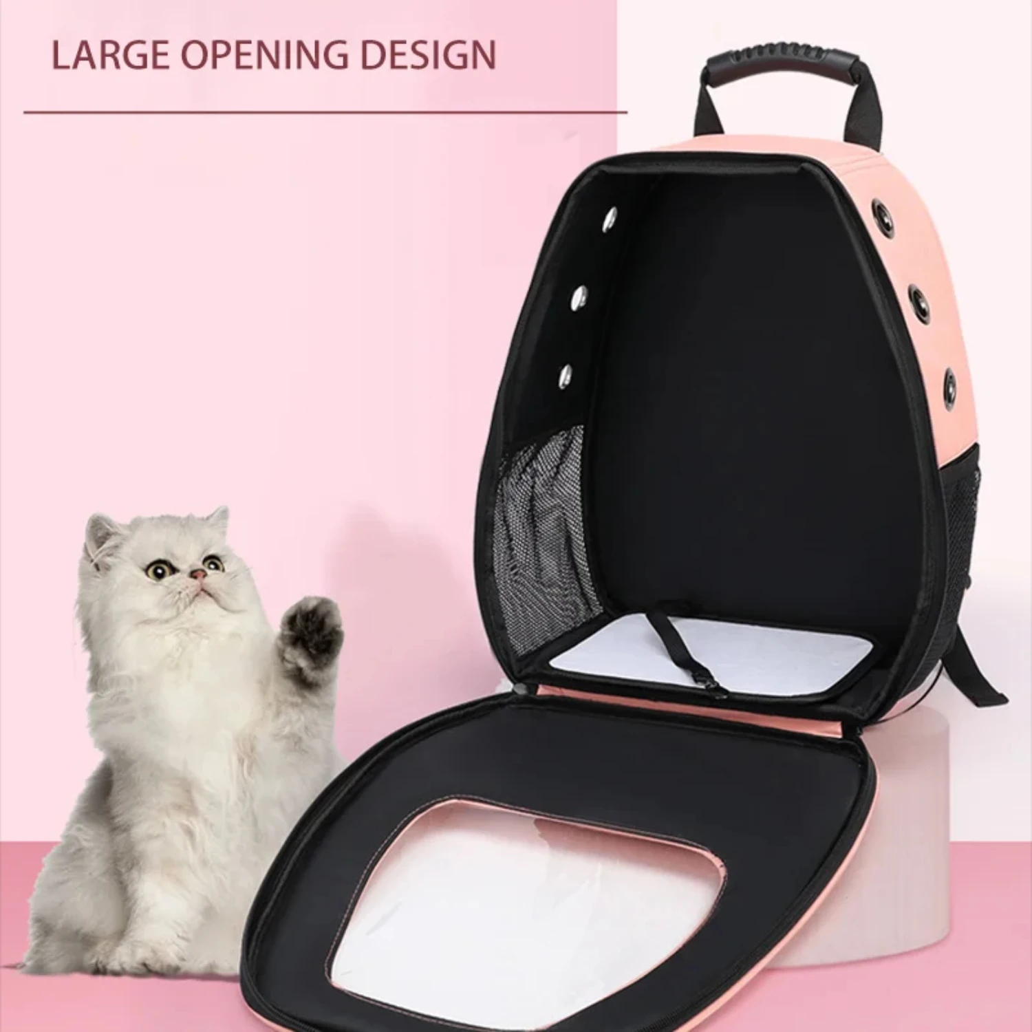 Ransel Kucing Tas Pembawa Hewan Peliharaan Perjalanan Sejuk untuk Transportasi Pembawa Kucing Anjing Kecil dengan Tali Pengaman Aksesori Hewan Peliharaan Pembawa Kucing