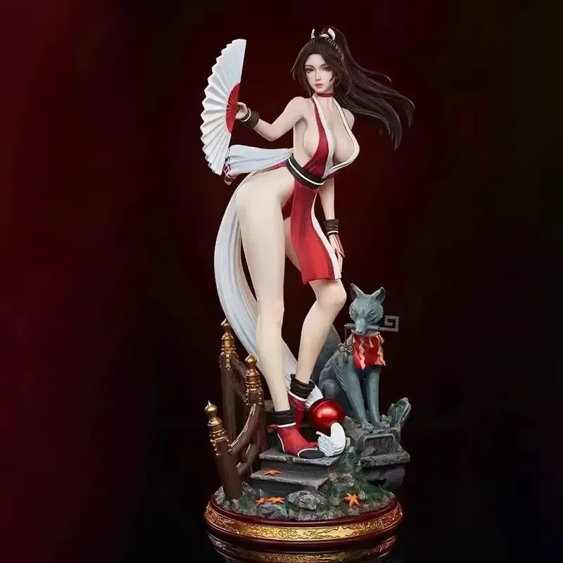 

43 см Mai Shiranui складной веер красивая девушка ручной работы аниме кукла сцена статуя коллекция ручной работы настольный орнамент подарок