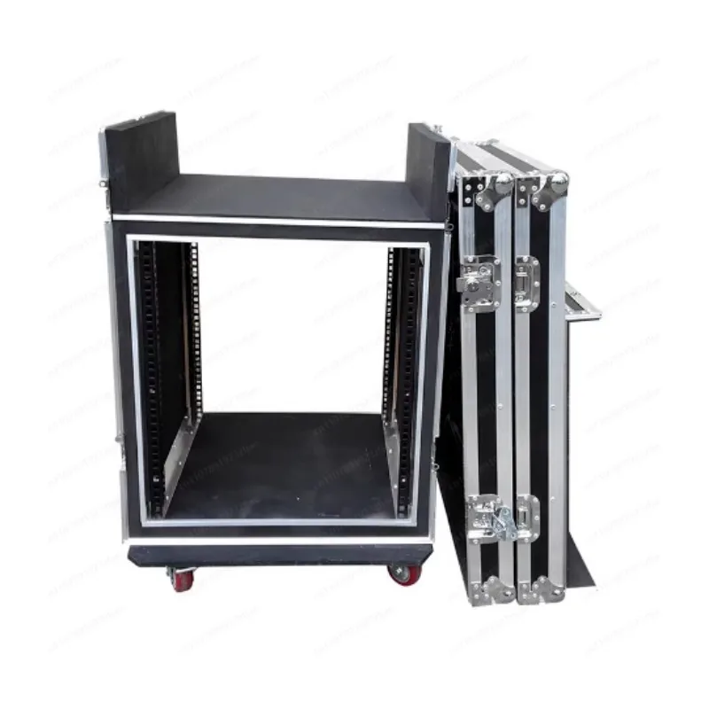 Professional 12U/16U Two Doors Shockproof Rack Case, Power Amplifier & Mixer Air Flight Cabinet, Portable Audio Equipment Case
