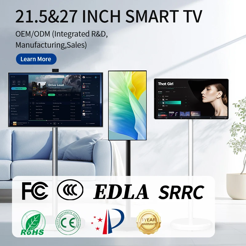 21.5 Inch 1080P Follow By Me Movable Touch Screen Monitor Battery Power Touch Screen Tv Wireless Portable Smart Tv for Home