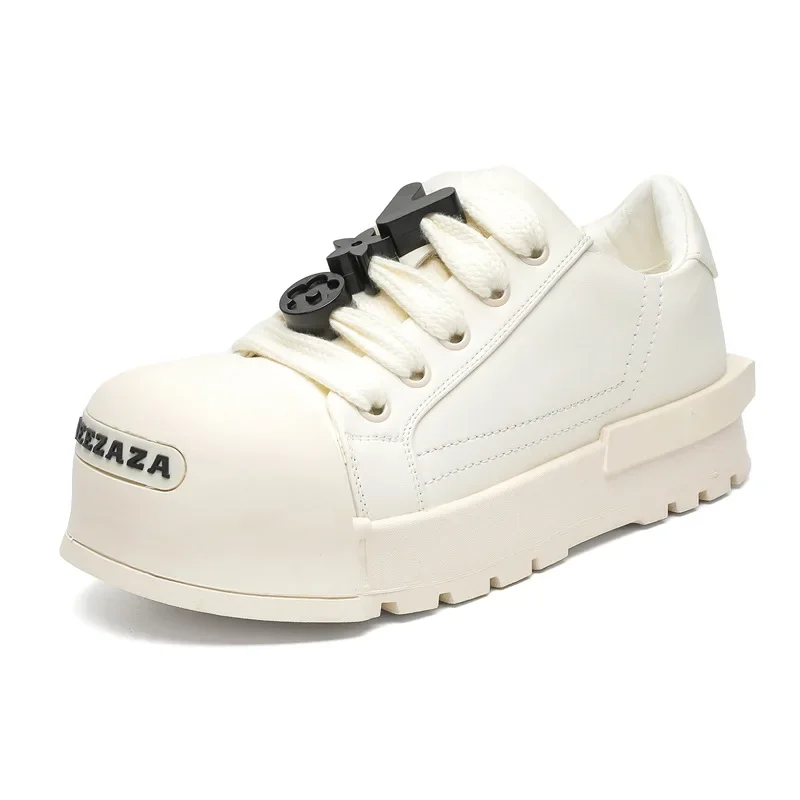 

2025 Big Head Niche Board Men and Women Boots Couples Original Design Bread Thick Sole Heightening High Street Tide Shoes