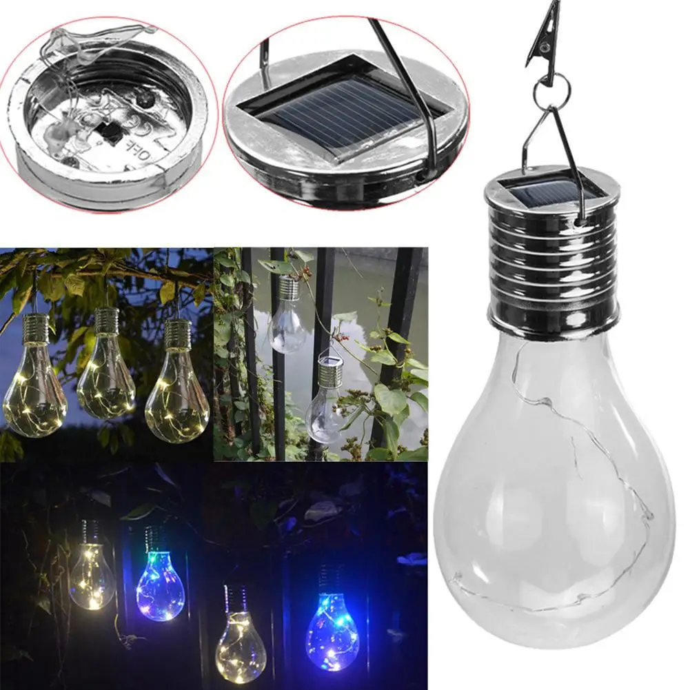 Led Solar Light Bulb Waterproof Built-In 40mah Battery Outdoor Hanging Lanterns For Party Garden Home Patio Decoration Lights