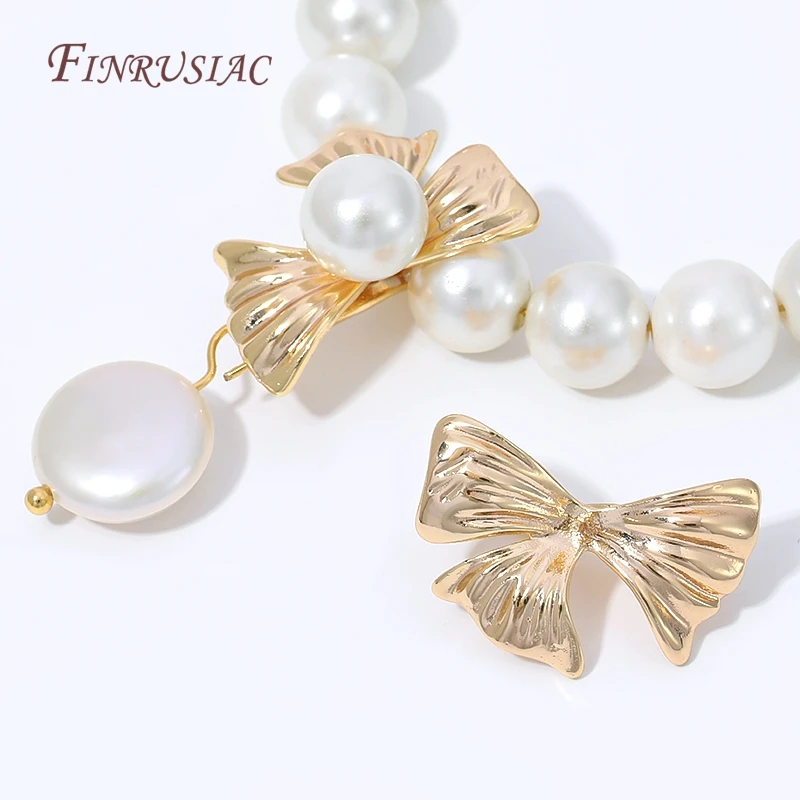 14K Gold Plated Clip Clasp with Pearl Mounting Butterfly Fan Textured For Necklace Bracelet Jewelry Making Accessories