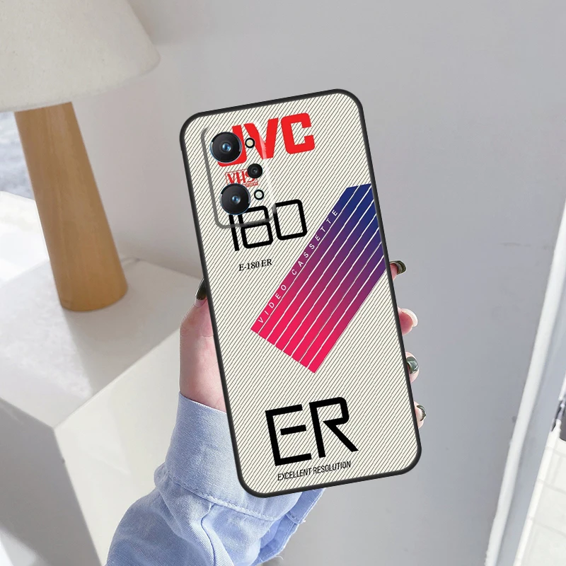 حافظة شريط VHS ريترو لهاتف Realme C71 C67 C51 C75 C63 C61 C65 C55 C53 C35 10 11 12 13 14 Pro Plus GT6 GT7 Pro