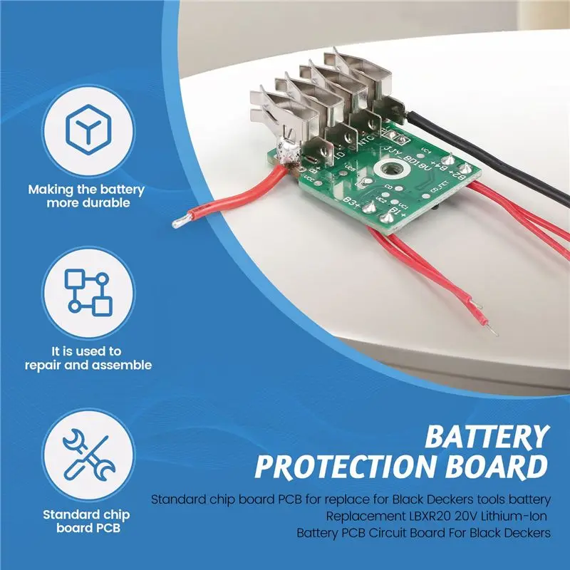 ABGE-Li- Battery Charging Protection Circuit Board PCB For Black Deckers 20V LB20 LBXR20 Power Tools Battery