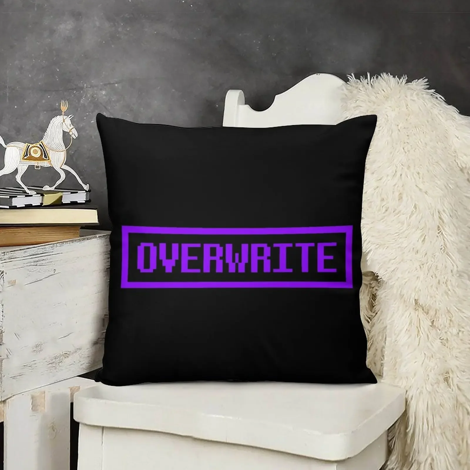 Underverse Overwrite Button Throw Pillow Almofadas decorativas Almofada decorativa