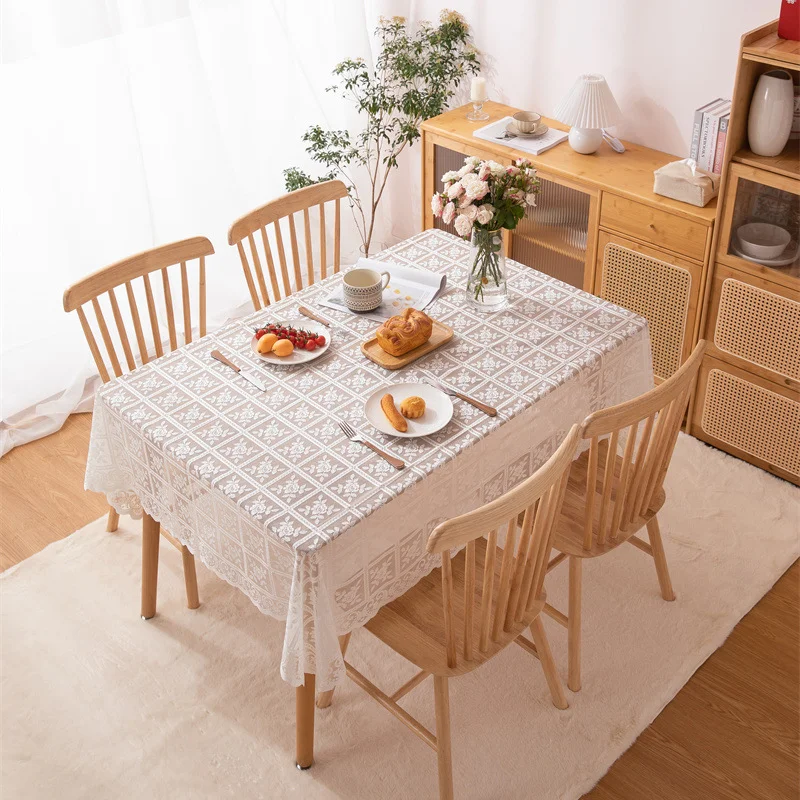 1 Uds. Mantel recortado Rectangular con hilo de seda brillante, decoración de tela de Picnic al aire libre para boda Floral bordada europea