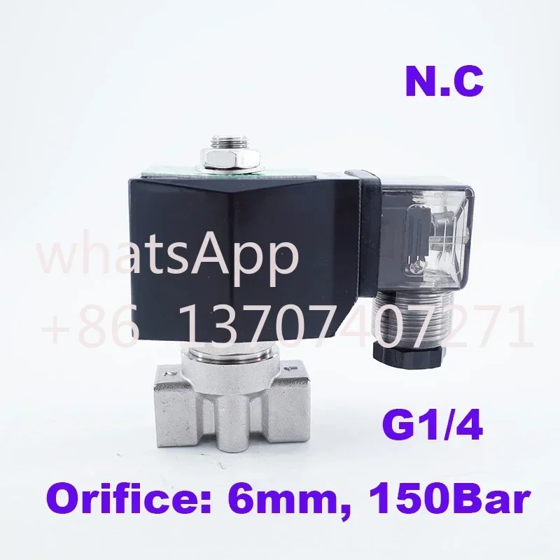 GOGO 150Bar GSPG-06 2 way water high pressure solenoid valve 1/4