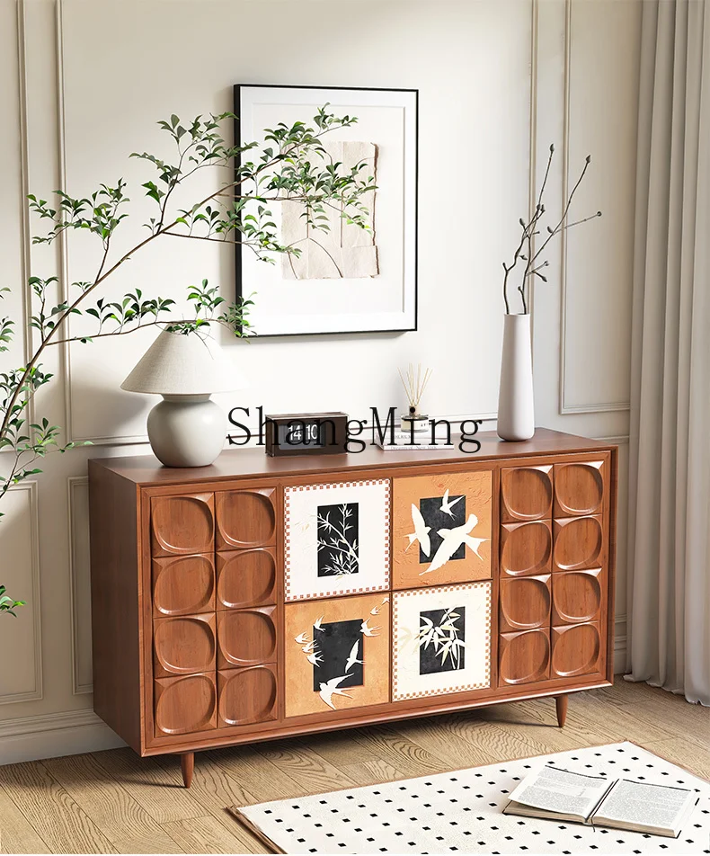 

CL Vintage Style Solid Wood Shoe Cabinet for Home Entrance Style Entryway Living Room Console Cabinet New Model