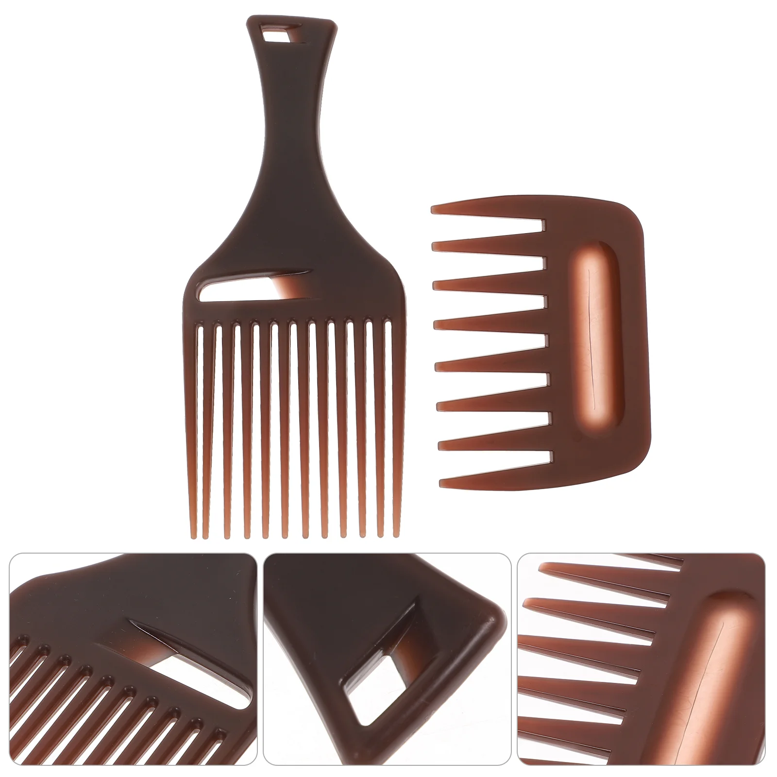 2 Pcs Hair Styling Comb Razor Hairdressing Curl Curly Tools Wide Tooth Haircut Large Rake Mix Miss