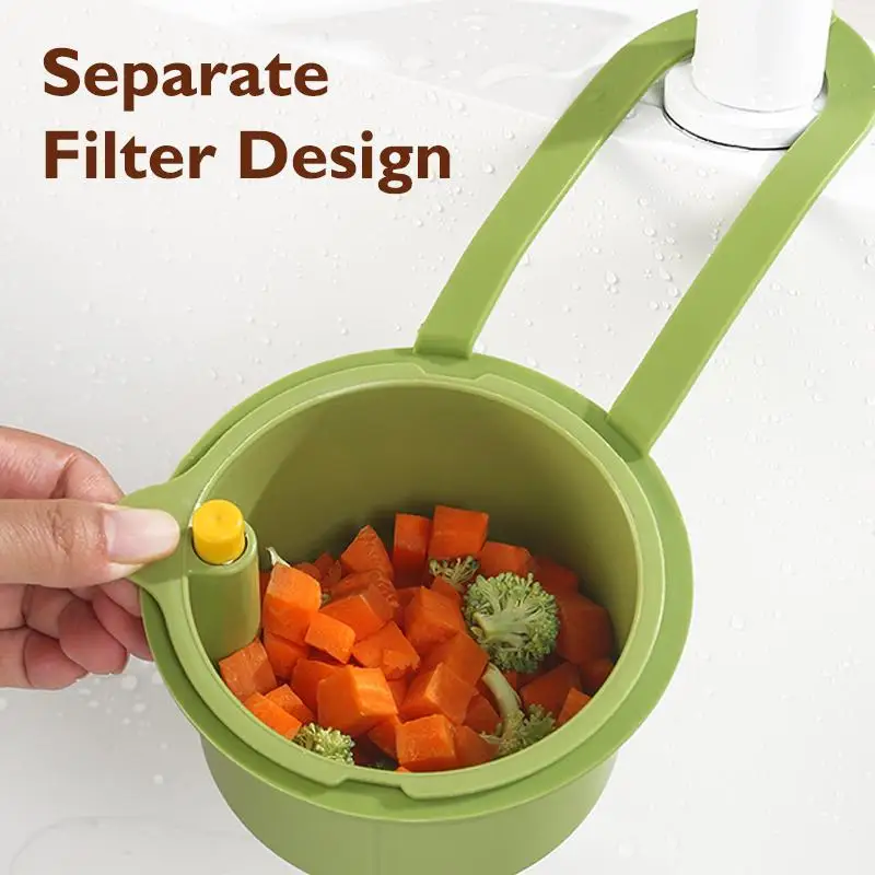 

SU Creative Kitchen Sink Hanging Strainer Basket Detachable Openable Bottom Cover Kitchen Garbage Filter Drain Clean Rack