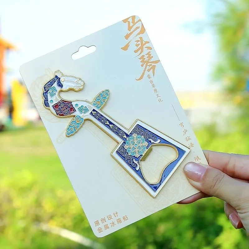 Creative Horsehead Fiddle Shaped Bottle Opener Magnetic Style Metal Suction Practical Bottle Opener Refrigerator Sticker ZI700