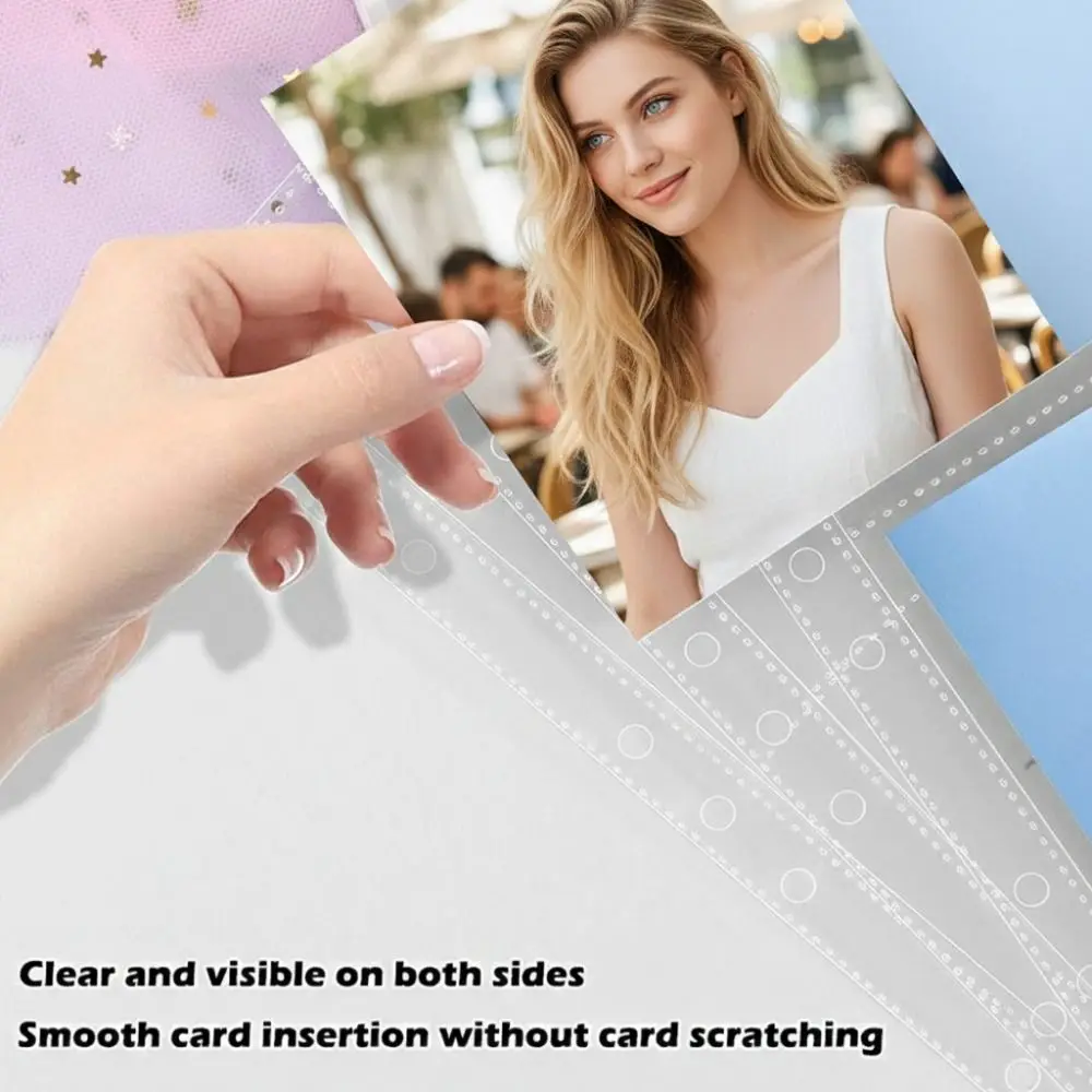 Inner Page Card Binder B5 Photocard Binder Sheets Transparent PP Acid Free Photo Album Refill Pages Photo Album Sleeves